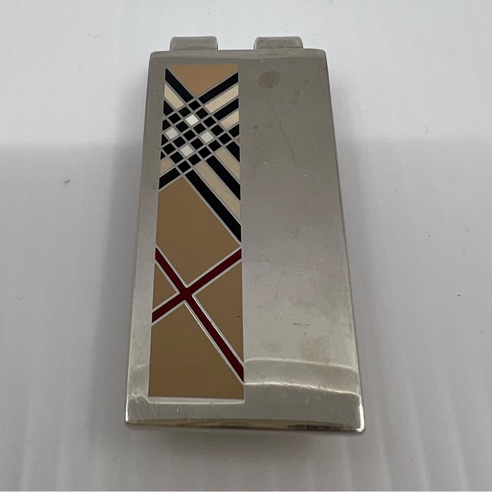 Burberry Silver-Tone Wide Nova-Check-Patterned Tie Bar